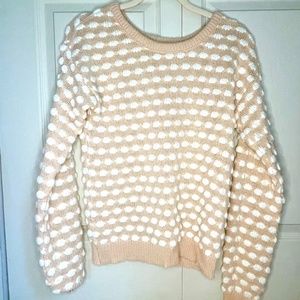 Pink and White Dot Sweater